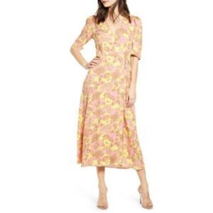 AFRM highes midi wrap dress paisley
